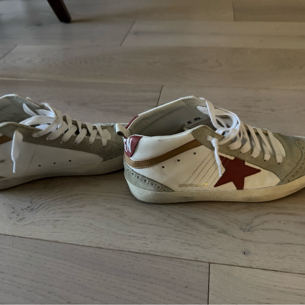 Golden Goose White and Red Sneakers - Picture 2 of 6